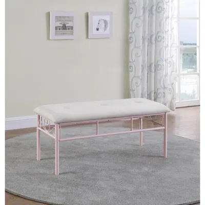Coaster Co. Of America Massi Tufted Upholstered Bench Powder Pink
