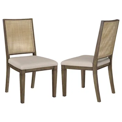 Coaster Co. Of America Matisse Woven Rattan Back Dining Side Chair Brown (set Of 2)