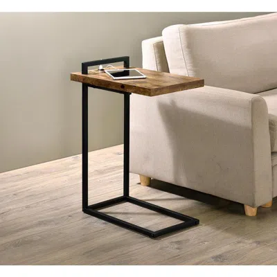 Coaster Co. Of America Maxwell C-shaped Accent Table With Usb Charging Port In Black