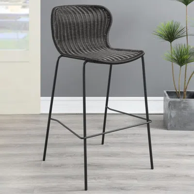 Coaster Co. Of America Mckinley Upholstered Bar Stools With Footrest (set Of 2) Brown And Sandy Black