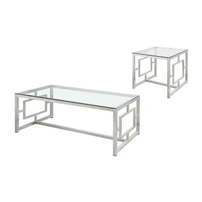 Coaster Co. Of America Merced 2-piece Rectangular Coffee And End Table Set Nickel