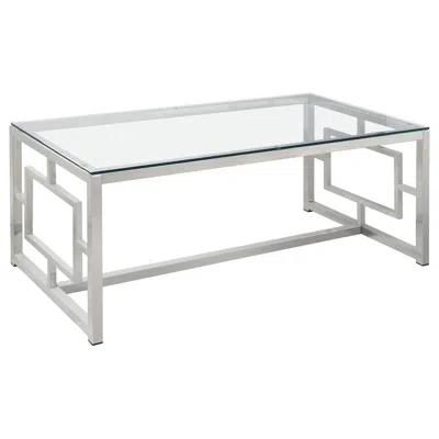 Coaster Co. Of America Merced Rectangle Glass Top Coffee Table Nickel In Gray