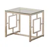 Coaster Co. Of America Merced Square Tempered Glass Top End Table Nickel