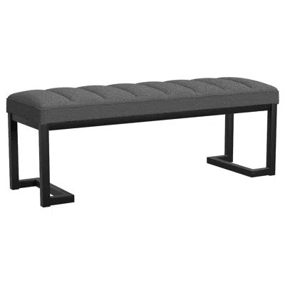 Coaster Co. Of America Mesa Boucle Upholstered Tufted Accent Bench Charcoal