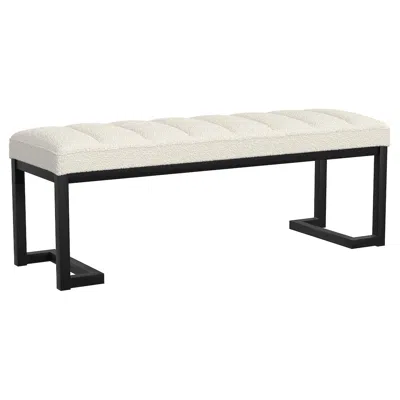 Coaster Co. Of America Mesa Boucle Upholstered Tufted Accent Bench Vanilla