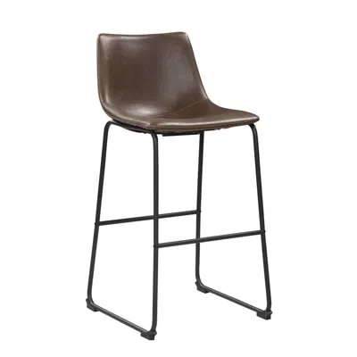 Coaster Co. Of America Michelle Armless Bar Stools Two-tone Brown And Black (set Of 2) In Blue