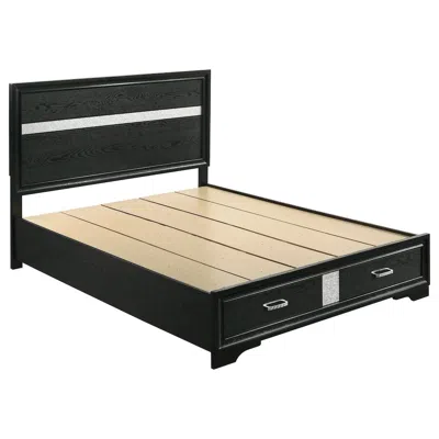 Coaster Co. Of America Miranda 51-inch Wood Queen Storage Panel Bed Black