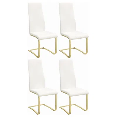 Coaster Co. Of America Montclair Upholstered Dining Side Chair White (set Of 4)