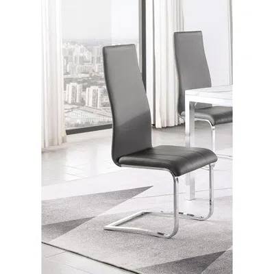 Coaster Co. Of America Montclair Upholstered High Back Side Chairs Grey And Chrome (set Of 4)
