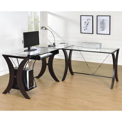 Coaster Co. Of America Monterey 3-piece L-shaped Computer Desk Set Cappuccino