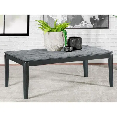 Coaster Co. Of America Mozzi Rectangular Coffee Table Faux Grey Marble And Black In Gray