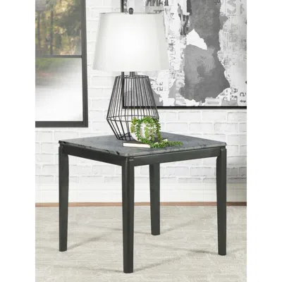 Coaster Co. Of America Mozzi Square End Table Faux Grey Marble And Black