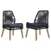 Coaster Co. Of America Nakia Woven Rope Dining Side Chairs Dark Navy (set Of 2) In Blue