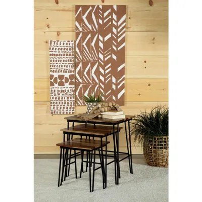 Coaster Co. Of America Nayeli 3-piece Nesting Table With Hairpin Legs Natural And Black In Brown