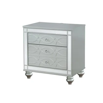 Coaster Co. Of America Nison 2-drawer Nightstand Silver Metallic In Green