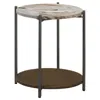 Coaster Co. Of America Noemie Round Marble Top Accent Side Table White And Gunmetal