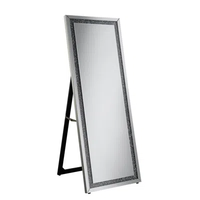 Coaster Co. Of America Novak Rectangular Cheval Floor Mirror Silver In Blue