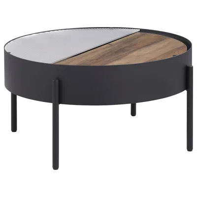 Coaster Co. Of America Ozella Round Coffee Table With Hidden Storage Sandy Black