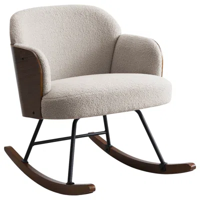 Coaster Co. Of America Paige Boucle Upholstered Mid Back Rocking Chair Beige
