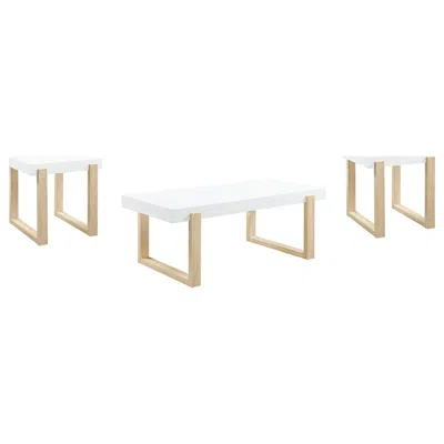 Coaster Co. Of America Pala 3-piece Coffee And End Table Set White High Gloss