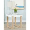 Coaster Co. Of America Pala Rectangular End Table With Sled Base White High Gloss And Natural