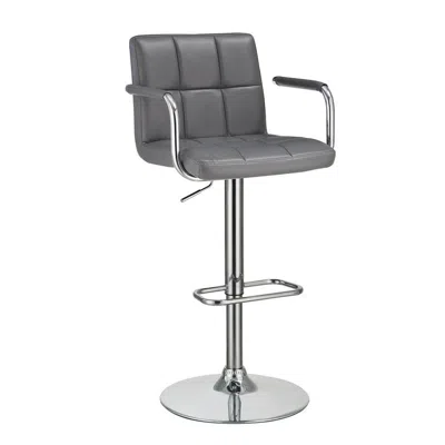 Coaster Co. Of America Palomar Adjustable Height Bar Stool Grey And Chrome