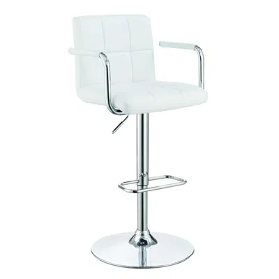 Coaster Co. Of America Palomar Adjustable Height Bar Stool White And Chrome