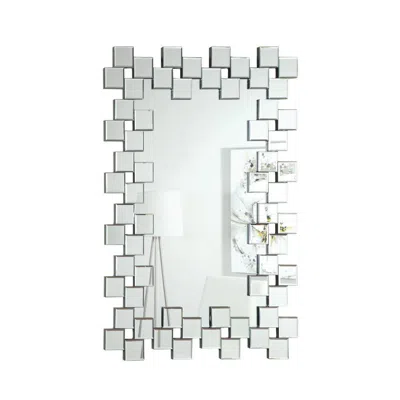 Coaster Co. Of America Pamela Frameless Wall Mirror With Staggered Tiles Silver In Metallic