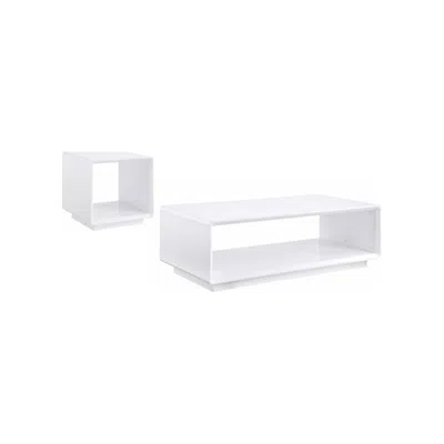 Coaster Co. Of America Paseo 2-piece Coffee And End Table Set White High Gloss