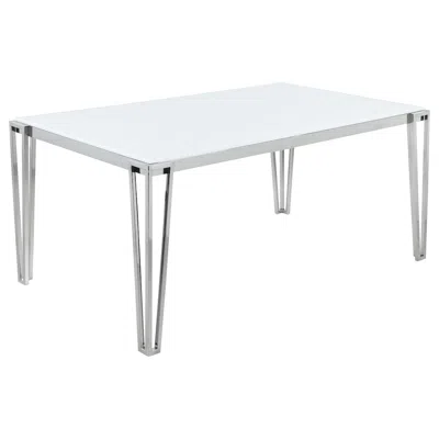 Coaster Co. Of America Pauline Rectangular 64-inch Glass Top Dining Table Chrome
