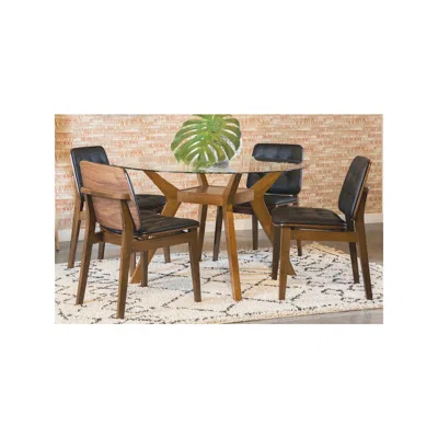 Coaster Co. Of America Paxton 5-piece Round Glass Top Dining Table Set Nutmeg