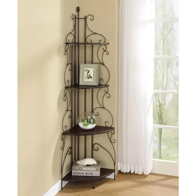 Coaster Co. Of America Poppy 4-shelf Corner Bookcase Cappuccino And Copper In Brown
