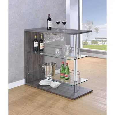 Coaster Co. Of America Prescott Rectangular 2-shelf Bar Unit Grey In Blue