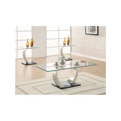 Coaster Co. Of America Pruitt 3-piece Coffee And End Table Set Satin Silver