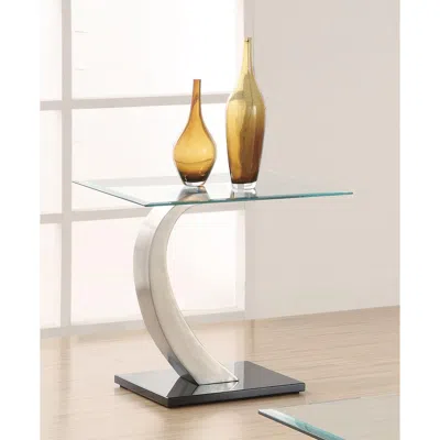 Coaster Co. Of America Pruitt Glass Top End Table Clear And Satin In Multi