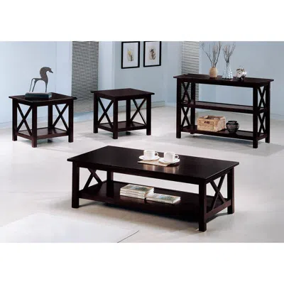 Coaster Co. Of America Rachelle 3-piece Occasional Table Set Deep Merlot In Black