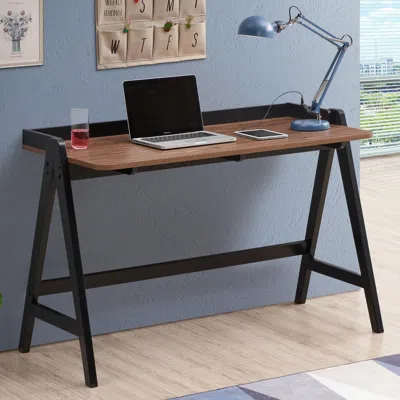 Coaster Co. Of America Raul Writing Desk Walnut And Black With Usb Ports