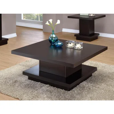 Coaster Co. Of America Reston Pedestal Square Coffee Table Cappuccino In Brown