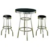 Coaster Co. Of America Retro 3-piece Round 1950s Bistro Pub Bar Table Set Black