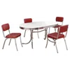 Coaster Co. Of America Retro 5-piece Oval Dining Table Set White And Red