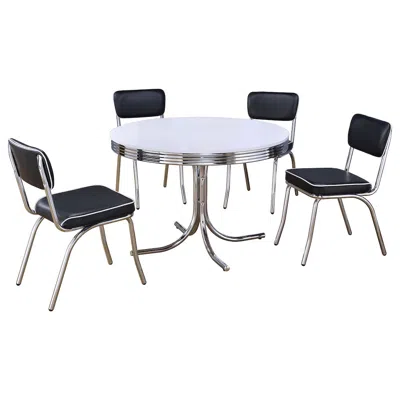 Coaster Co. Of America Retro 5-piece Round Dining Table Set White And Black
