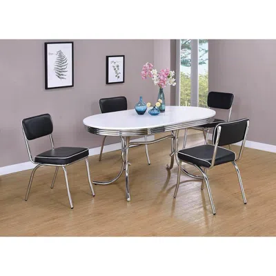 Coaster Co. Of America Retro Open Back Side Chairs Black And Chrome (set Of 2)