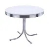 Coaster Co. Of America Retro Round 42-inch Wood Top Dining Table White And Chrome In Silver