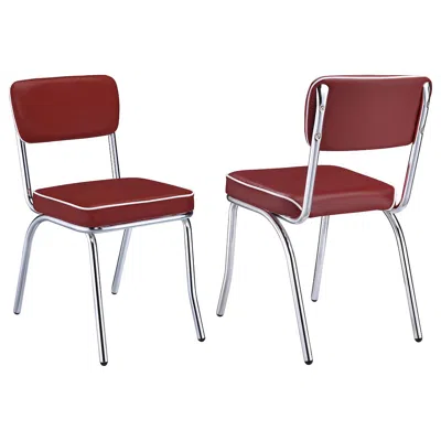 Coaster Co. Of America Retro Upholstered Dining Side Chair Red (set Of 2)
