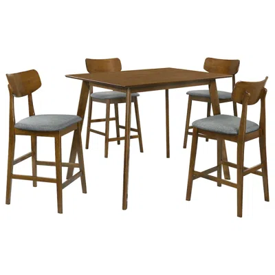 Coaster Co. Of America Robbie 5-piece 47-inch Counter Height Dining Set Walnut