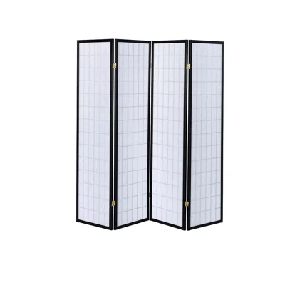 Coaster Co. Of America Roberto 4-panel Folding Screen Black And White In Gray