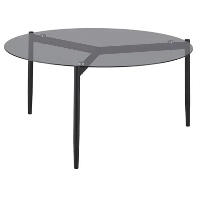 Coaster Co. Of America Rosalie Round Smoked Glass Top Coffee Table Sandy Black