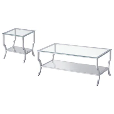 Coaster Co. Of America Saide 2-piece Glass Top Coffee And End Table Set Chrome