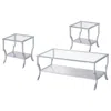 Coaster Co. Of America Saide 3-piece Glass Top Coffee And End Table Set Chrome