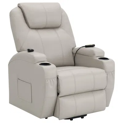 Coaster Co. Of America Sanger Upholstered Power Lift Massage Recliner Champagne